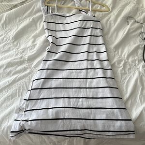 White striped dress with ties in back